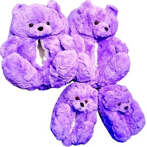 Little Girls Teddy Bear House Shoes